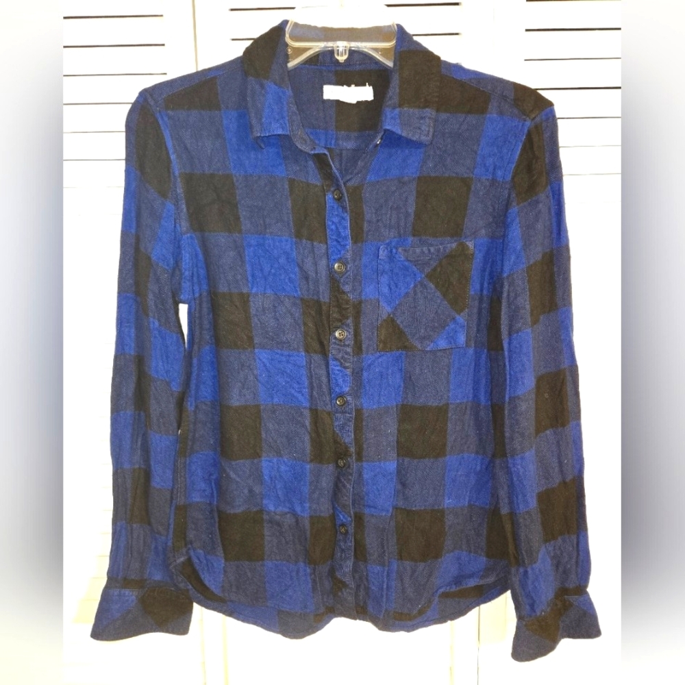 beachlunchlounge Women's S Plaid Button-down Shirt